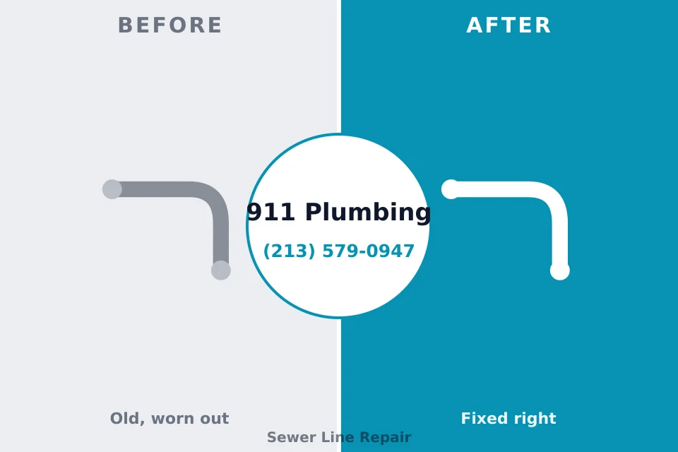 Before and after: plumbing repair Vian, OK